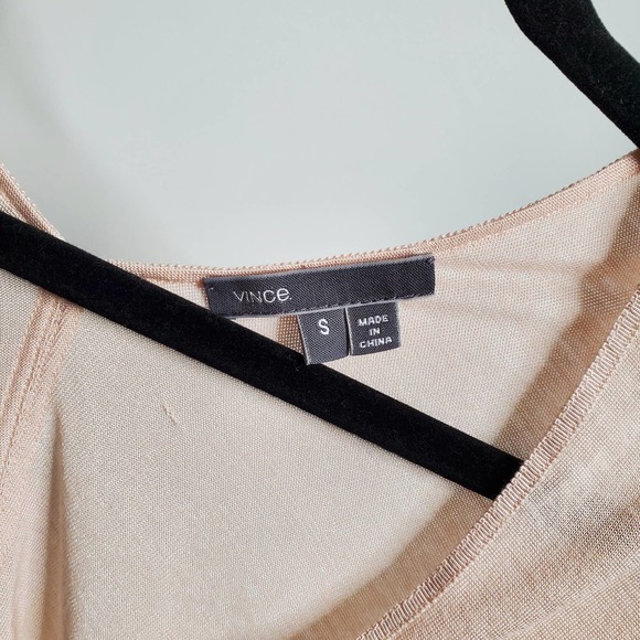 VINCE • Light Pink V Neck Oversized Relax Tee Top Sz S - Picture 6 of 9